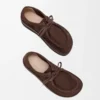 Chaussures à lacets Faro en cuir de veau suédé marron foncé