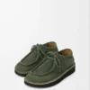 Chaussures à lacets Faro en cuir de veau suédé Sage