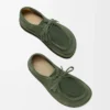 Chaussures à lacets Faro en cuir de veau suédé Sage