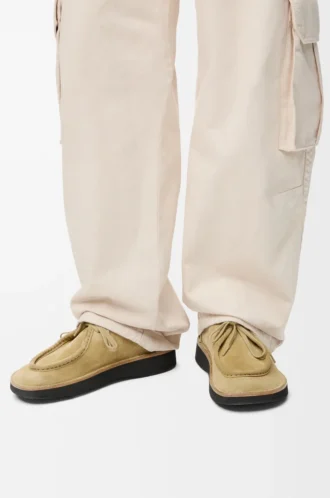 Chaussures à lacets Faro en cuir de veau suédé Sahara