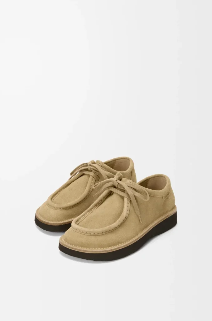 Chaussures à lacets Faro en cuir de veau suédé Sahara