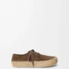 Chaussures à lacets Rio en daim et raphia Taupe