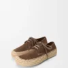 Chaussures à lacets Rio en daim et raphia Taupe