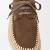 Chaussures à lacets Rio en daim et raphia Taupe