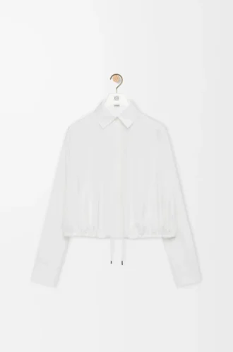 Chemise ballon en soie blanche