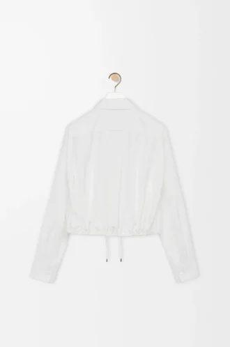 Chemise ballon en soie blanche