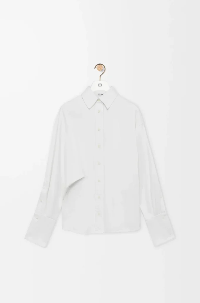 Chemise cache-cœur en denim Blanc