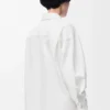 Chemise cache-cœur en denim Blanc