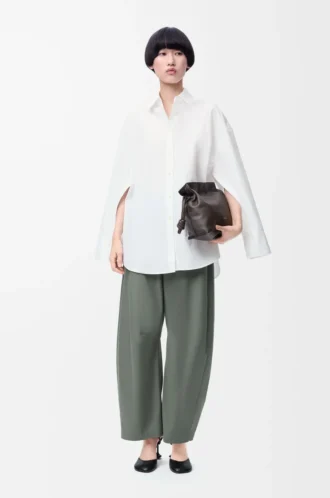 Chemise cape en coton Blanc