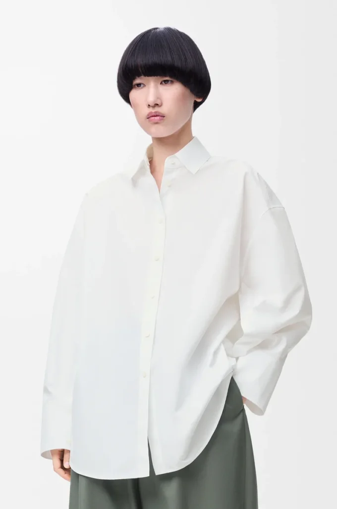 Chemise cape en coton Blanc