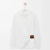 Chemise drapée en coton blanc