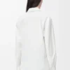 Chemise drapée en coton blanc