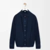 Chemise drapée en denim indigo foncé