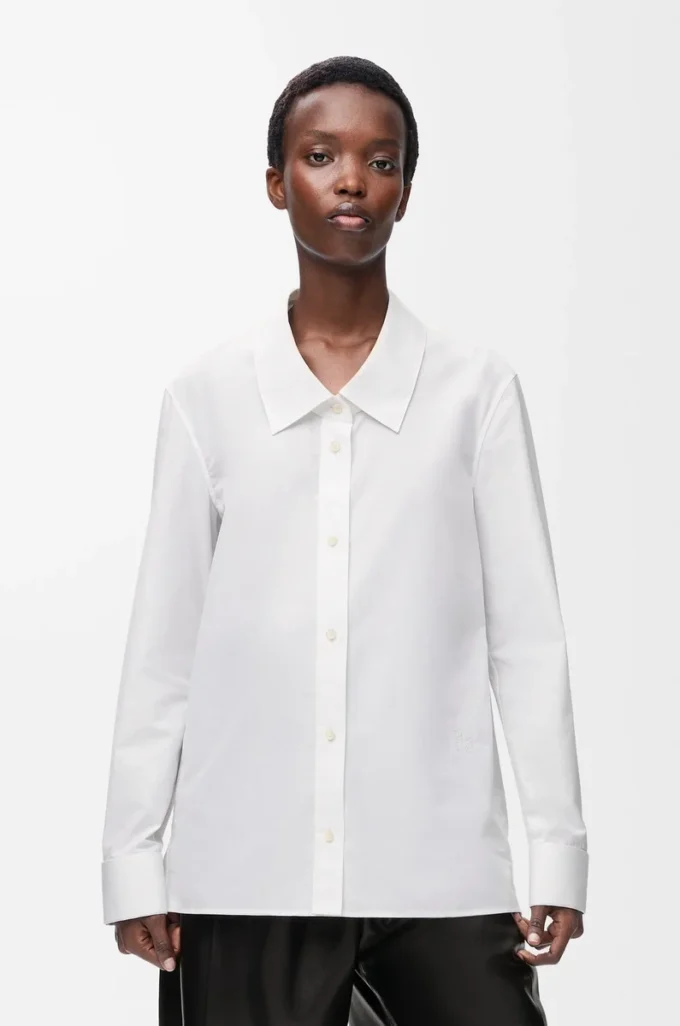 Chemise embellie en coton Blanc