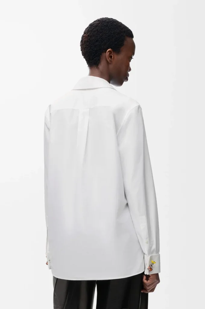 Chemise embellie en coton Blanc