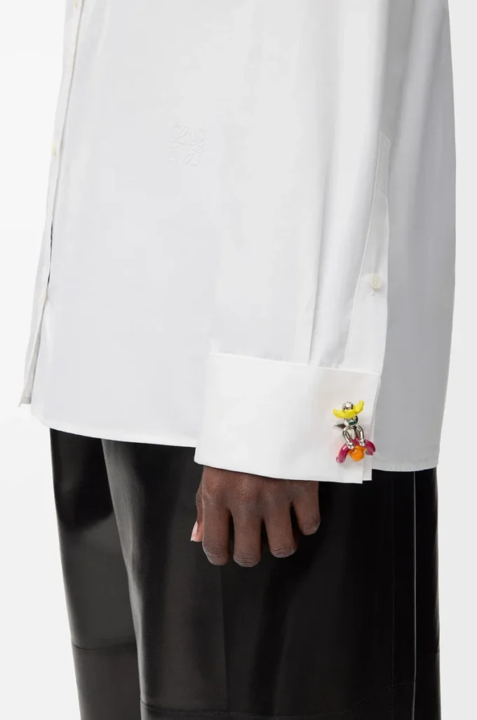 Chemise embellie en coton Blanc