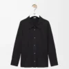 Chemise embellie en coton noir