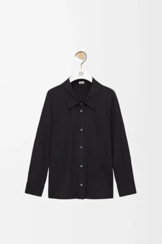 Chemise embellie en coton noir