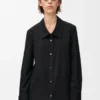 Chemise embellie en coton noir