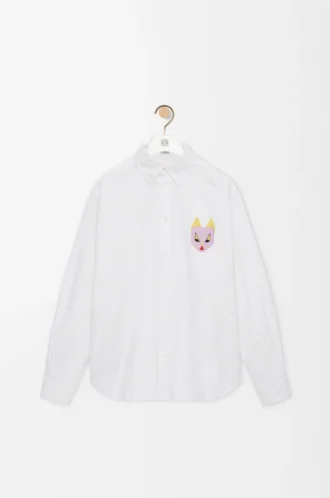 Chemise en coton blanc/multicolore