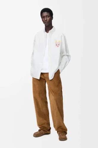 Chemise en coton blanc/multicolore