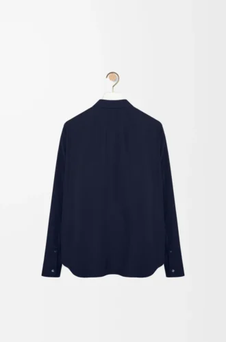 Chemise en coton bleu marine