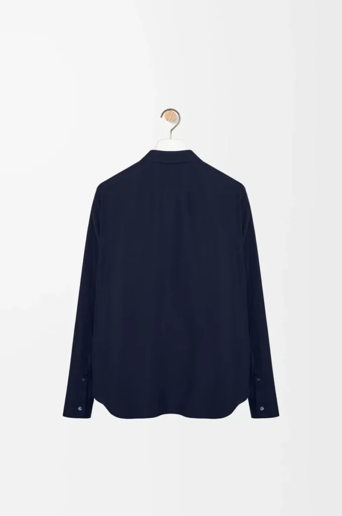 Chemise en coton bleu marine