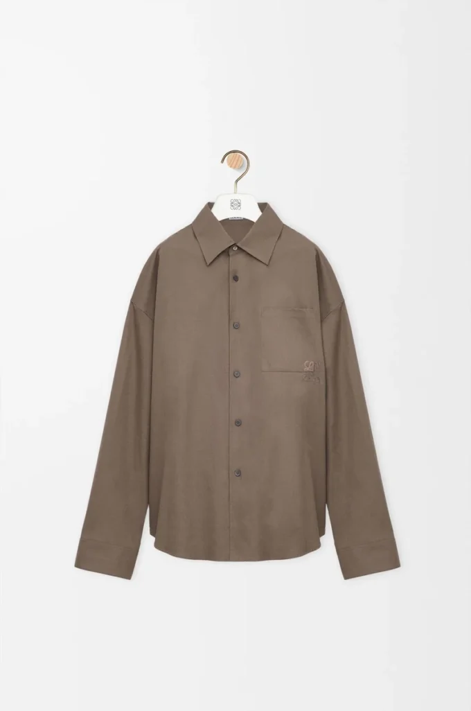 Chemise en coton kaki