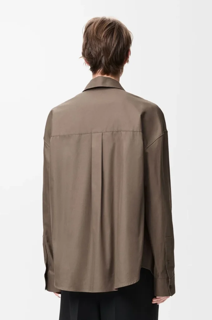 Chemise en coton kaki
