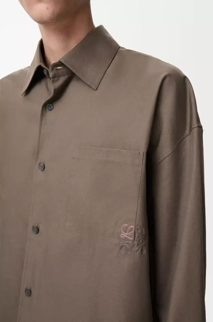 Chemise en coton kaki
