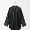 Chemise en cuir d&rsquo;agneau nappa noir