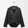Chemise en cuir d&rsquo;agneau nappa noir