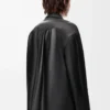 Chemise en cuir d&rsquo;agneau nappa noir