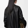 Chemise en cuir d&rsquo;agneau nappa noir