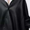 Chemise en cuir d&rsquo;agneau nappa noir