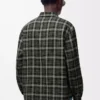 Chemise en laine mélangée kaki/noir