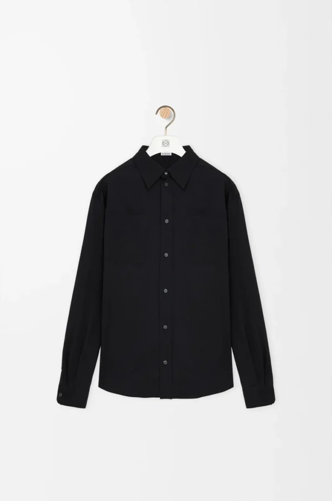 Chemise en laine Noir