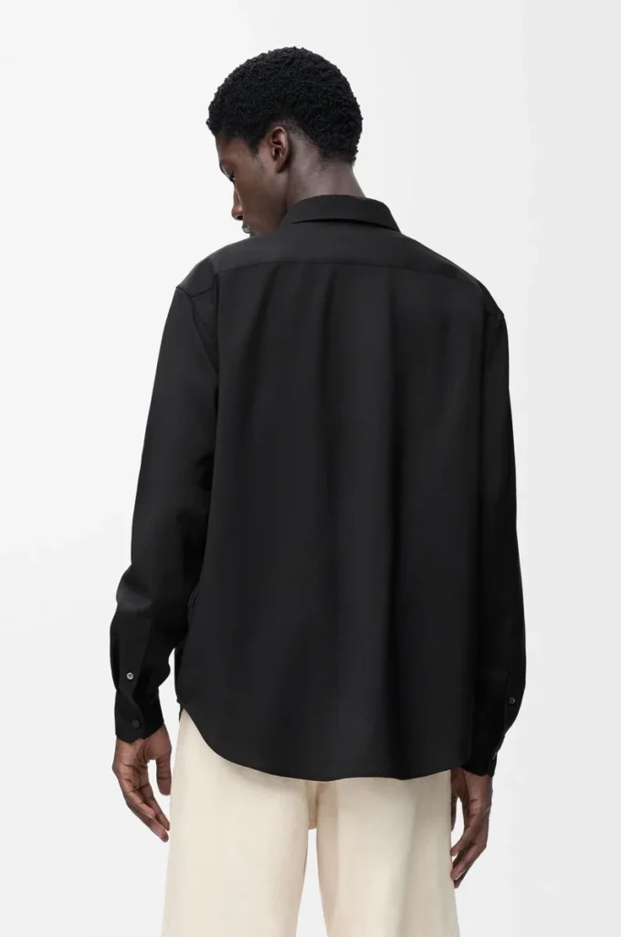 Chemise en laine Noir