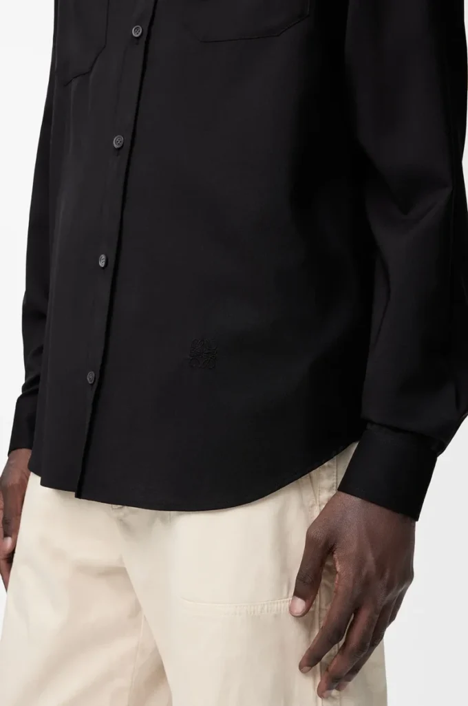 Chemise en laine Noir