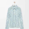 Chemise en viscose Blanc/Bleu