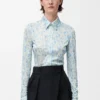 Chemise en viscose Blanc/Bleu