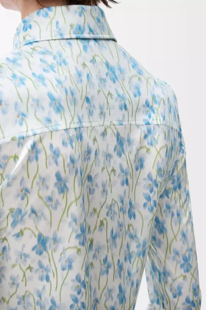 Chemise en viscose Blanc/Bleu