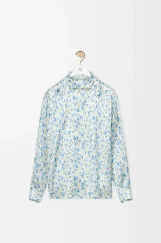 Chemise en viscose blanche/bleue