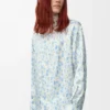 Chemise en viscose blanche/bleue