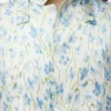 Chemise en viscose blanche/bleue