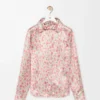Chemise en viscose blanche/rose