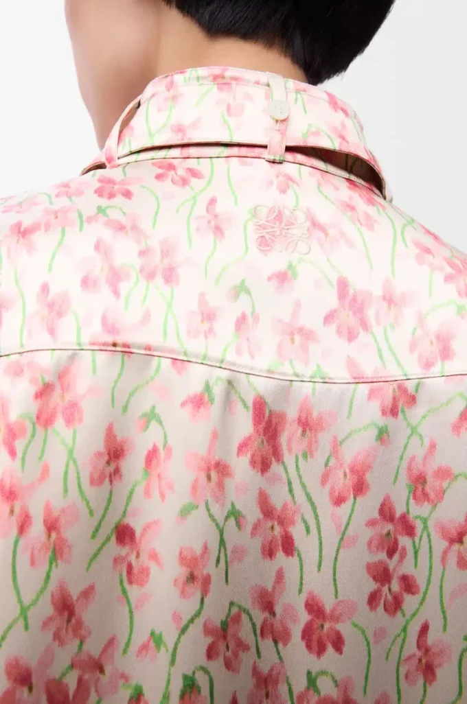 Chemise en viscose blanche/rose