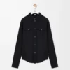 Chemise en viscose mélangée noire Chemise en viscose mélangée noire