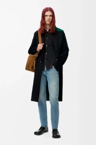 Chemise en viscose mélangée noire