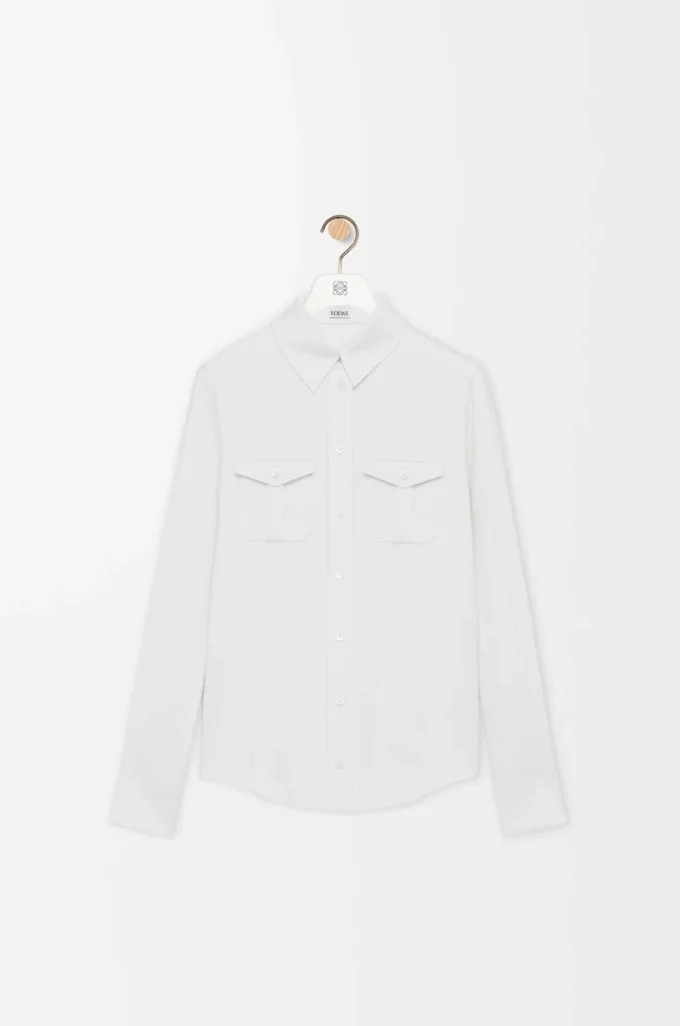 Chemise en viscose stretch blanc